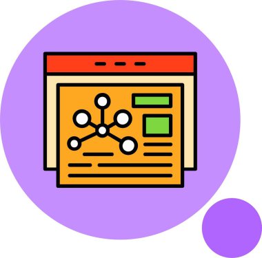 Renkli arkaplan üzerindeki ağ simgesi, vektör illüstrasyonu 