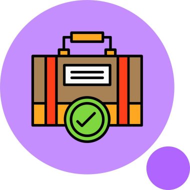 Renkli arkaplan ve vektör illüstrasyonunda İş Fuarı simgesi 