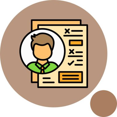 Özgeçmiş belgesi ve erkek profil resmini gösteren illüstrasyon