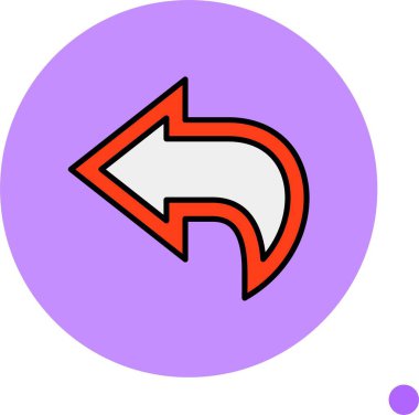 Renkli arkaplan, vektör illüstrasyonundaki simgeyi geri al 