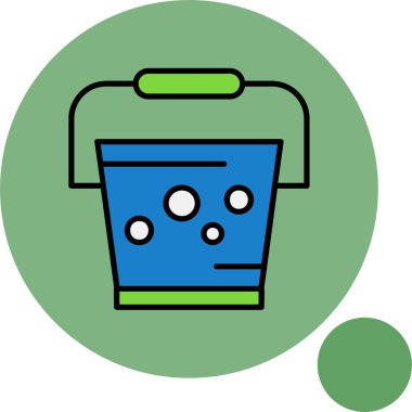 Renkli arkaplanda kova simgesi, vektör illüstrasyonu 