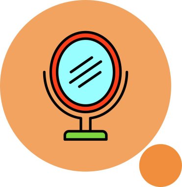 Renkli arkaplanda ayna simgesi, vektör illüstrasyonu  