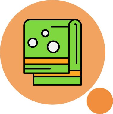 Renkli arkaplan üzerindeki havlu simgesi, vektör illüstrasyonu 