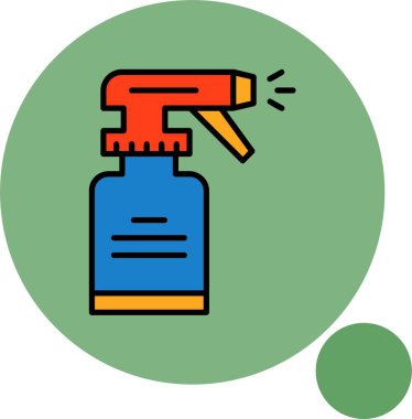 Renkli arkaplanda temizlik spreyi simgesi, vektör illüstrasyonu 