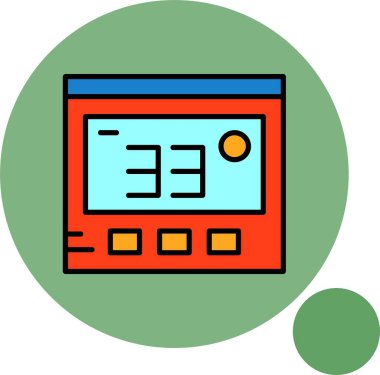 Renkli arkaplanda termostat simgesi, vektör illüstrasyonu 