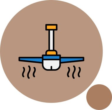 Renkli arkaplanda tavan vantilatörü simgesi, vektör illüstrasyonu 