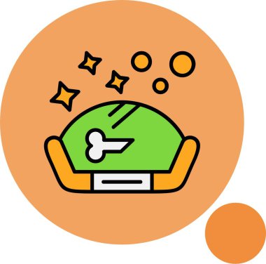 Renkli arkaplanda evcil hayvan yatağı simgesi, vektör illüstrasyonu 