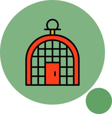 Renkli arkaplanda kuş kafesi simgesi, vektör illüstrasyonu 