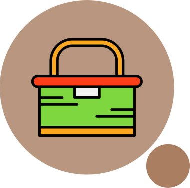 Renkli arkaplan üzerindeki beslenme kutusu simgesi, vektör illüstrasyonu 