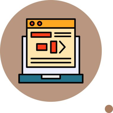 Dizüstü bilgisayar ekranında komut satırı simgesi, vektör illüstrasyonu   