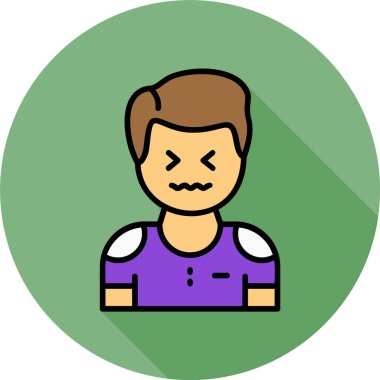 Renkli arka planda şefkatli adam yüzü, vektör illüstrasyonu  