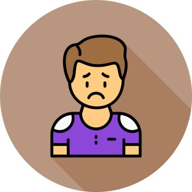 Renkli arkaplan ve vektör illüstrasyonunda kaygılı adam yüzü  