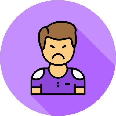 Renkli arka planda sabırsız adam yüzü, vektör illüstrasyonu  