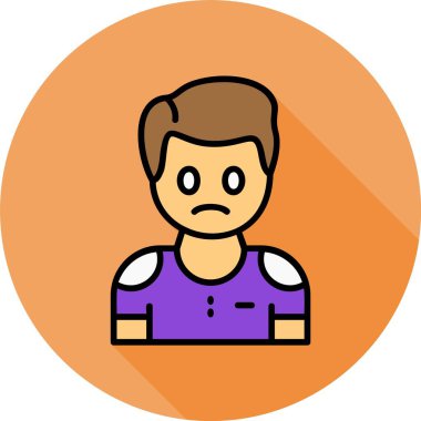 Renkli arka planda acınası adam yüzü, vektör illüstrasyonu  