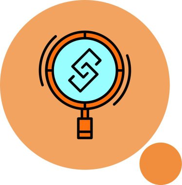 Soyut geometrik sembolü yakından inceleyen büyüteç