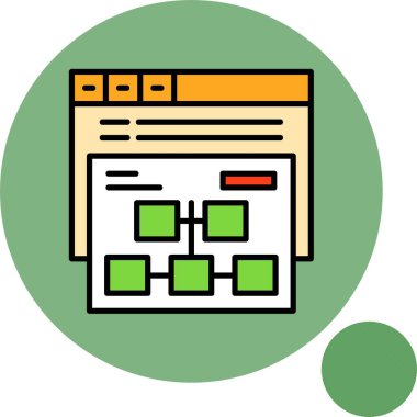 Tarayıcı penceresinde bağlı kutular gösteren diyagram