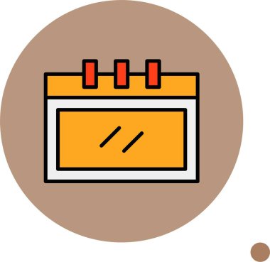 Üç kırmızı sekmeyi gösteren sarı takvim simgesi