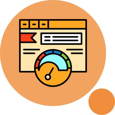 Web sitesi performansını gösteren renkli hız göstergesi simgesi