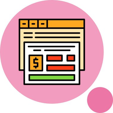 Finansal gösterge tablosu öğelerinin yer aldığı renkli web sayfaları