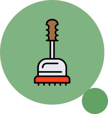 Renkli arkaplanda ezici simgesi, vektör illüstrasyonu 