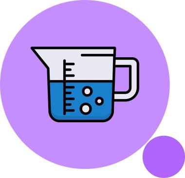 Renkli arkaplan üzerindeki sürahi simgesi ölçülüyor, vektör çizimi  