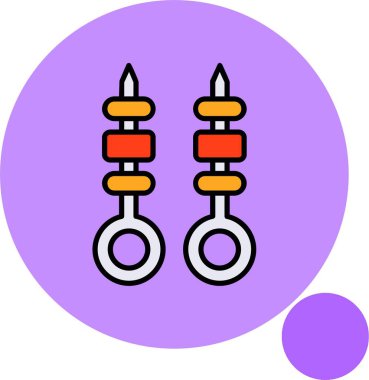 Beyaz arkaplanda renkli simgeyi şişler  