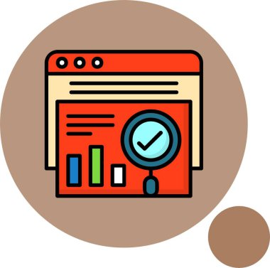 Renkli arkaplan ve vektör illüstrasyonunda web sitesi simgesi  