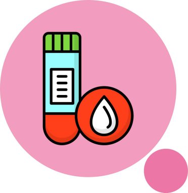 Renkli arkaplanda kan testi simgesi, vektör illüstrasyonu  