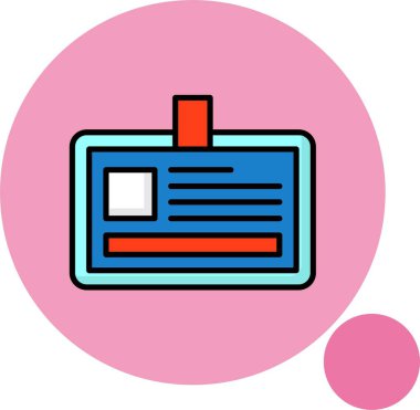 Renkli arkaplanda kimlik kartı simgesi, vektör illüstrasyonu  