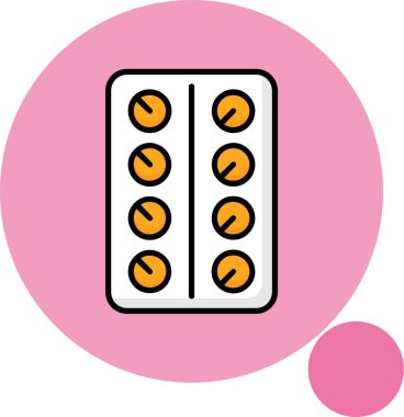 Renkli arkaplanda hap simgesi, vektör illüstrasyonu  