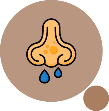 Renkli arkaplanda burun kanaması simgesi, vektör illüstrasyonu  