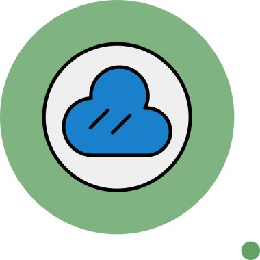 Bulut Çemberi simgesi, basit vektör illüstrasyonu 