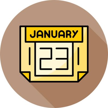 23 Ocak takvim simgesi, vektör illüstrasyonu