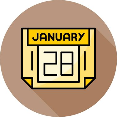 28 Ocak takvim simgesi, vektör illüstrasyonu