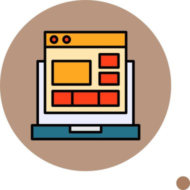 Renkli arkaplan, vektör illüstrasyonunda Web Sitesi Düzeni simgesi  