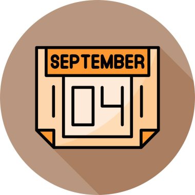 04 Eylül takvim simgesi, vektör illüstrasyonu