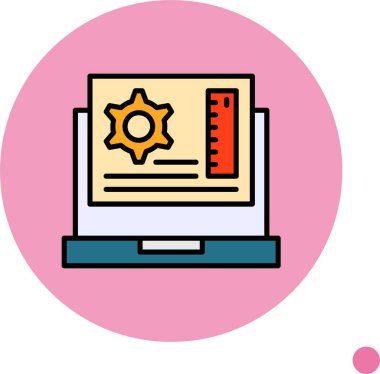  Laptop ekranında Uygulama Geliştirme simgesi, vektör illüstrasyonu  