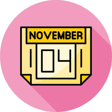 04 Kasım takvim simgesi, vektör illüstrasyonu