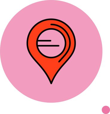 Renkli arkaplan üzerindeki konum simgesi, vektör illüstrasyonu  