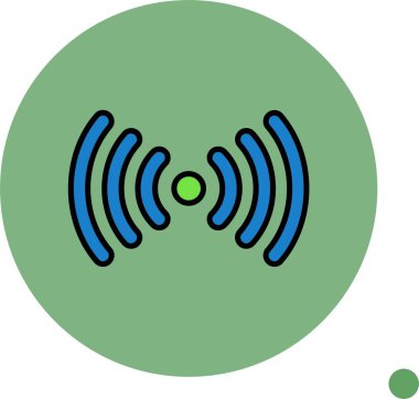 Renkli arkaplan ve vektör illüstrasyonunda sinyal simgesi  