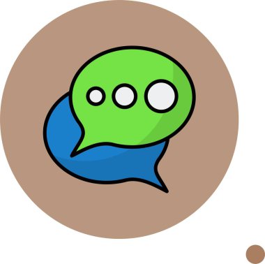 Renkli arkaplan ve vektör illüstrasyonunda konuşma baloncukları simgesi  