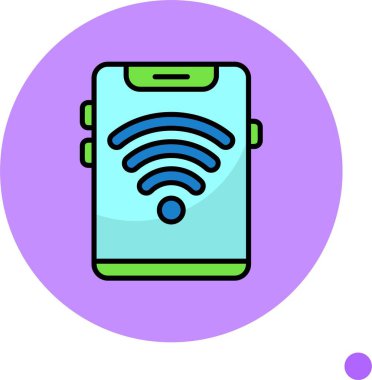 Renkli arkaplan üzerindeki Wifi simgesi, vektör illüstrasyonu  