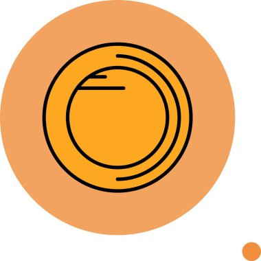 Renkli arkaplan üzerindeki sikke simgesi, vektör illüstrasyonu  