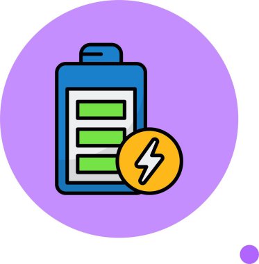 Çok yönlü ve düzenli vektör simgesi, pil tam