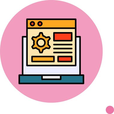 Dizüstü bilgisayar ekranında özel özellikler simgesi, vektör illüstrasyonu  