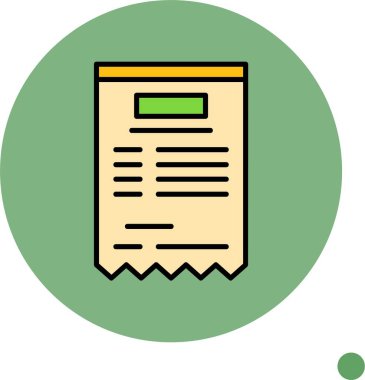 Yeşil dairede ayrıntılı makbuzu gösteren resim