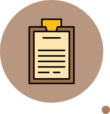 Kahverengi çember arkaplan içindeki çizgi kağıtları gösteren pano