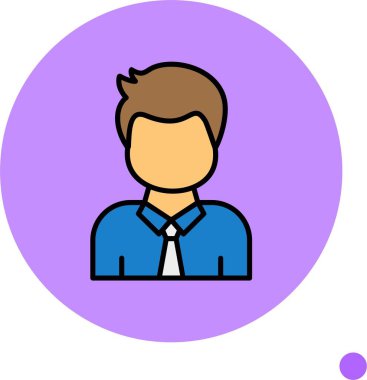 İş adamı avatar mavi gömlek ve kravat giyiyor