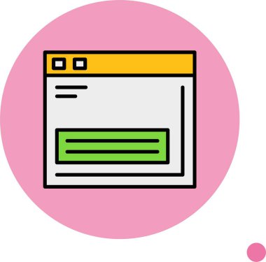 Pembe üzerine renkli web tarayıcı simgesi