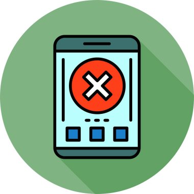 Akıllı telefon ekranındaki simgeyi kapat, vektör illüstrasyonu